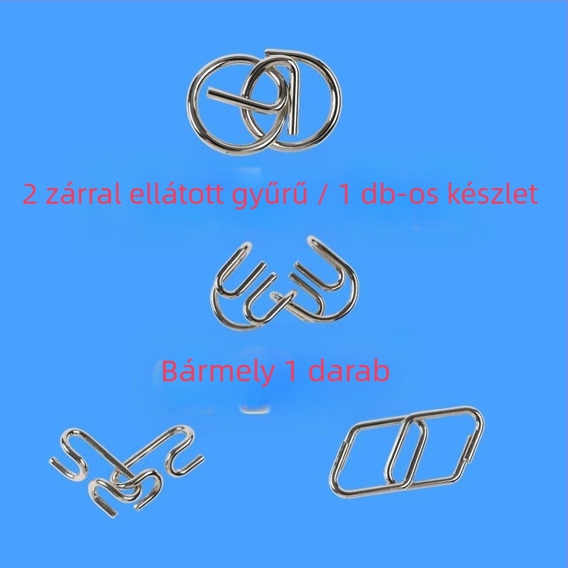 Luban lock puzzle (kilenc láncszem) kognitív fejlődésre – anyag: műanyag – 0–3 éveseknek – DIY nélkül