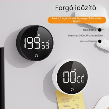 Elektronikus tanulási időzítő LCD-kijelzővel — kör alakú ABS burkolat, külső tápegység, alkalmas nappalira, hálószobára és dolgozószobára