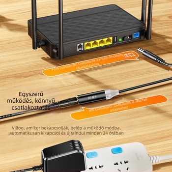 Router automatikus újraindítási vonal adapter kábel, 3,5 mm interfész, réz vezeték, hossz 0,1 m, tömeg 0,05 kg