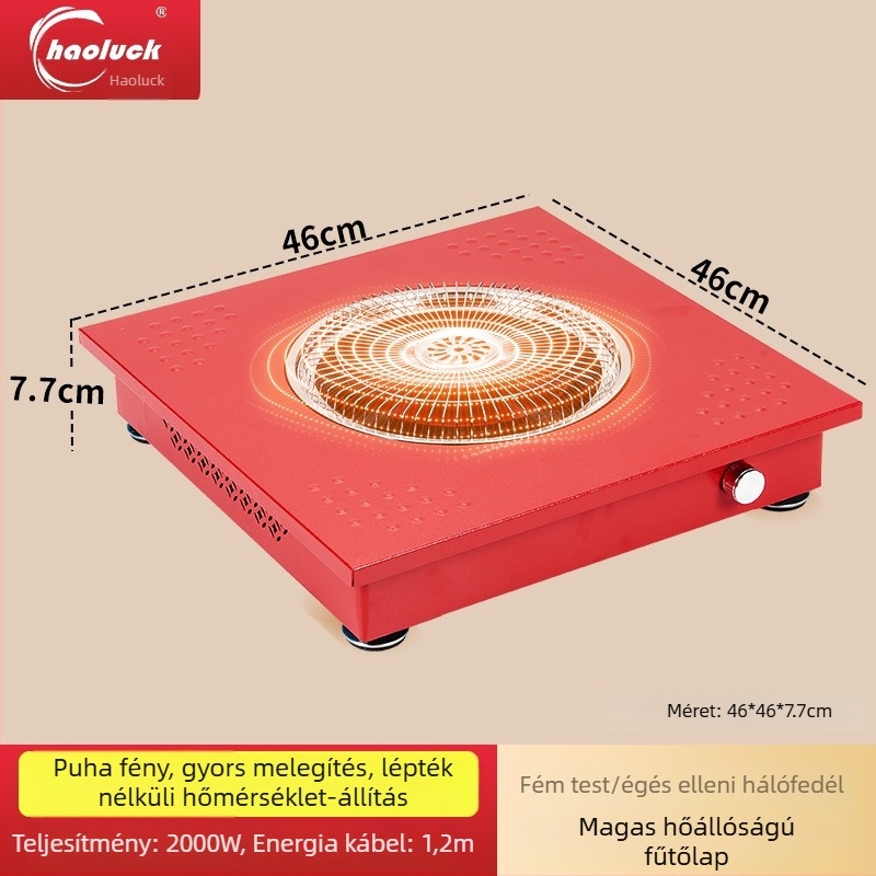 Asztal alatti elektromos lábmelegítő távirányítóval, 220V, 2000W, dugaszolható, érintéses kapcsoló