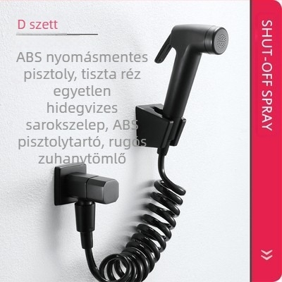 Műanyag bidé spricnyező készlet WC-hez – nyomásfokozó, érintés nélküli vízkiáramlás, fekete