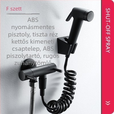 Műanyag bidé spricnyező készlet WC-hez – nyomásfokozó, érintés nélküli vízkiáramlás, fekete