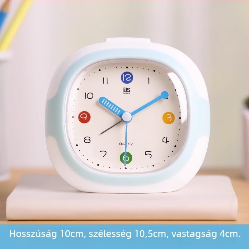 Diákoknak szánt ébresztőóra – csendes, egyszerű, analóg kijelzővel, száraz elemre működik, műanyag ház