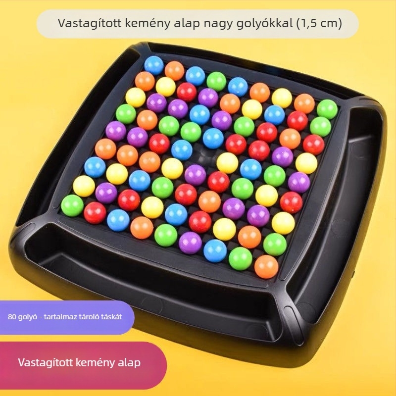 80 gyöngyös fejlesztő társasjáték gyerekeknek — koncentrációfejlesztés, szülő–gyermek interakció, műanyag kivitel, 4–14 éveseknek