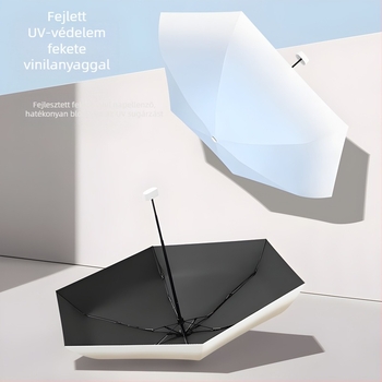 Ötfokú összecsukható esernyő gradient mintával; ultrakönnyű, UV védelem UPF>30; anyag: 190T szövet; 6 bordázat rostból; nyél műanyag; kézi nyitás; tömeg 0.4 kg