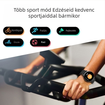 Okos karkötő érintőképernyővel, szívritmus- és vérnyomásmérés, vízálló, Bluetooth (Android kompatibil, 200 mAh, 7–14 napos üzemidő)