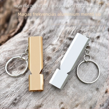 Túlélési síp kültéri használatra, kétcsöves, alumínium ötvözet, hordozható, magas frekvenciájú