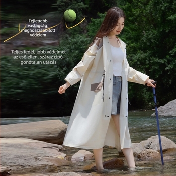 Felnőtt esőponcsó windbreaker-stílusban, vastag EVA anyag, teljes testvédelmet nyújtó, mind-az-egyben esővédő, újrahasználható, túrázásra, kerékpározásra és utazásokra