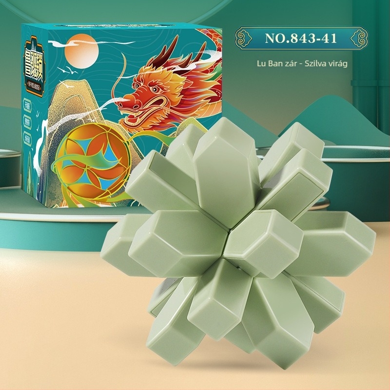 Kongming Lock/Luban Lock - műanyag logikai puzzle 7–14 éves gyermekeknek, kikapcsolási mechanizmus, kategória: zár-puzzle, testreszabás elérhető