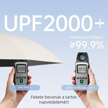 Női napernyő UV védelemmel, esőre vagy napsütésre, összecsukható és hordozható, alumínium váz és fogantyú, 170T műanyag szövet vinil bevonattal
