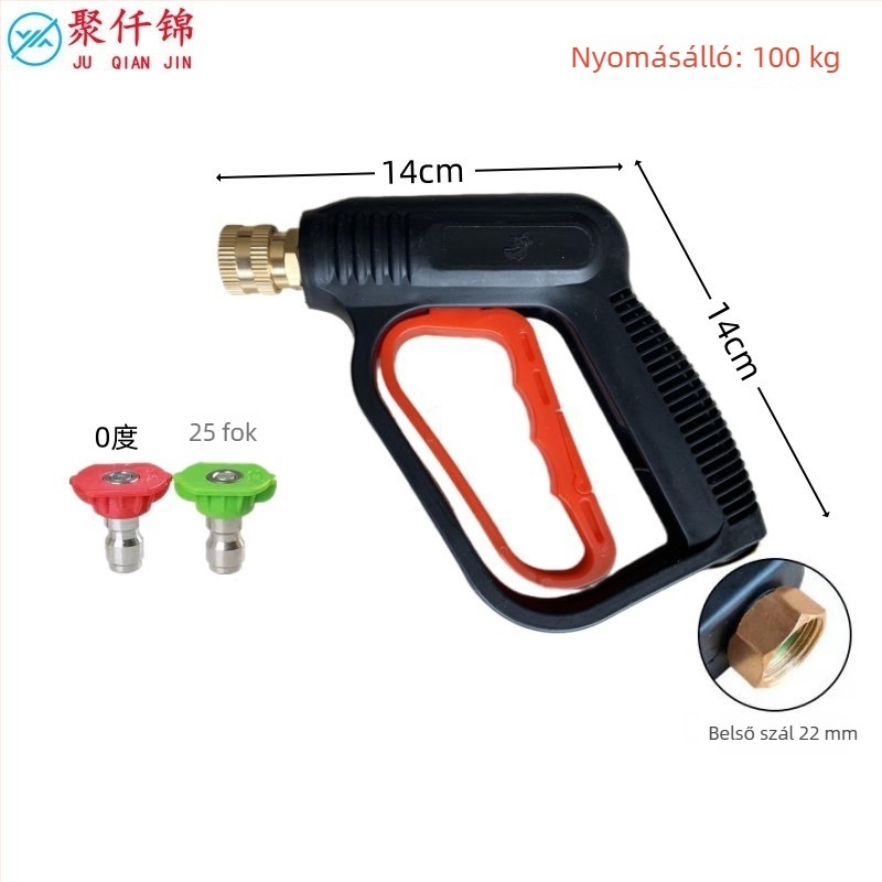 Magasnyomású autómosó pisztoly 1/4-inch gyorscsatlakozóval, Juqian Jin márka, modell 511, test mérnöki műanyagból, tömeg 220 g