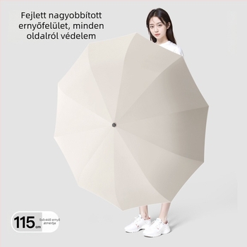 Két személyes nap- és esőernyő, megerősített, összecsukható, kézi nyitású, 10 bordával, UPF 40+