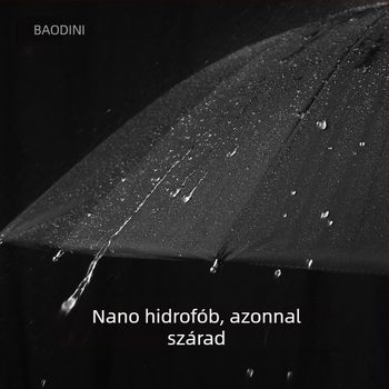 Férfi hosszú fogantyújú esernyő, 24 bordás váz alumíniumból, fa nyél, félautomata nyitás, Impact szövet