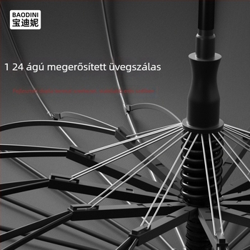 Férfi hosszú fogantyújú esernyő, 24 bordás váz alumíniumból, fa nyél, félautomata nyitás, Impact szövet