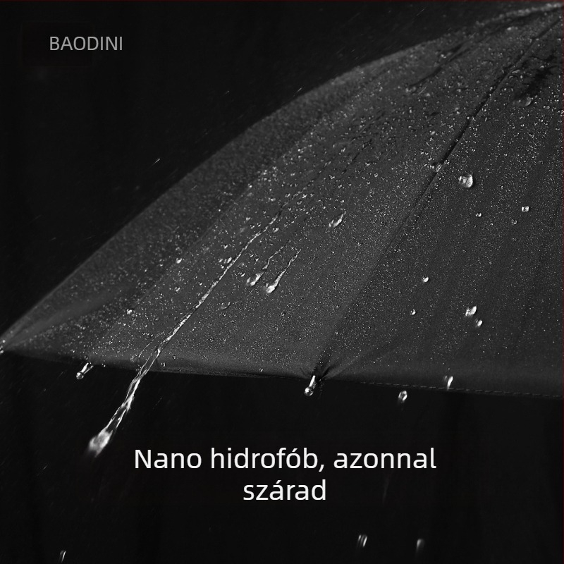 Férfi hosszú fogantyújú esernyő, 24 bordás váz alumíniumból, fa nyél, félautomata nyitás, Impact szövet
