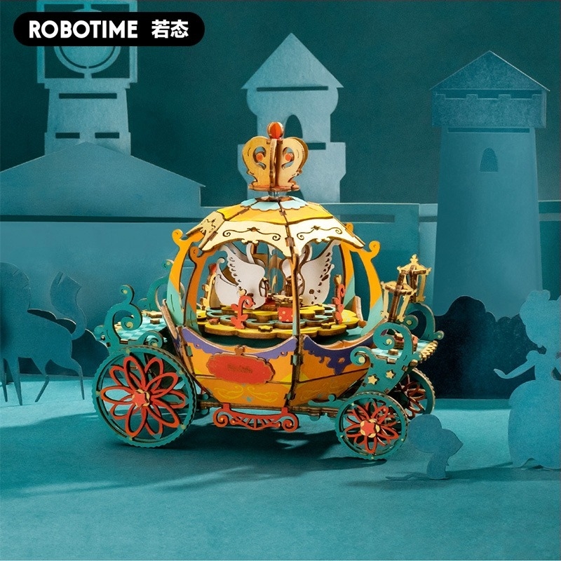 DIY fa 3D zenélő doboz puzzle, kézzel készített, Ruotai modell, oktató játék, ajándékdobozban