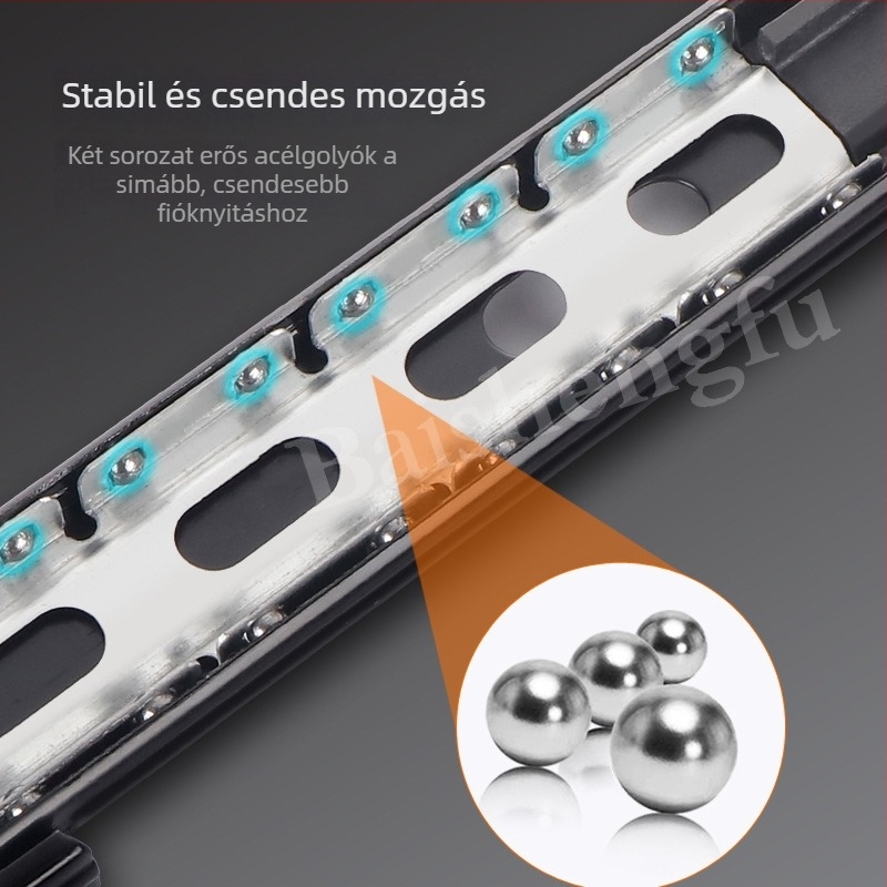 Fiókcsúszka sín, hidegen hengerelt acélból, elektroporcelán bevonat, Bai shengfu, könnyű luxus stílus