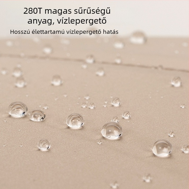 16 bordás hosszú nyélű egyenes esernyő, masszív fa fogantyúval, szélálló, félautomata nyitás