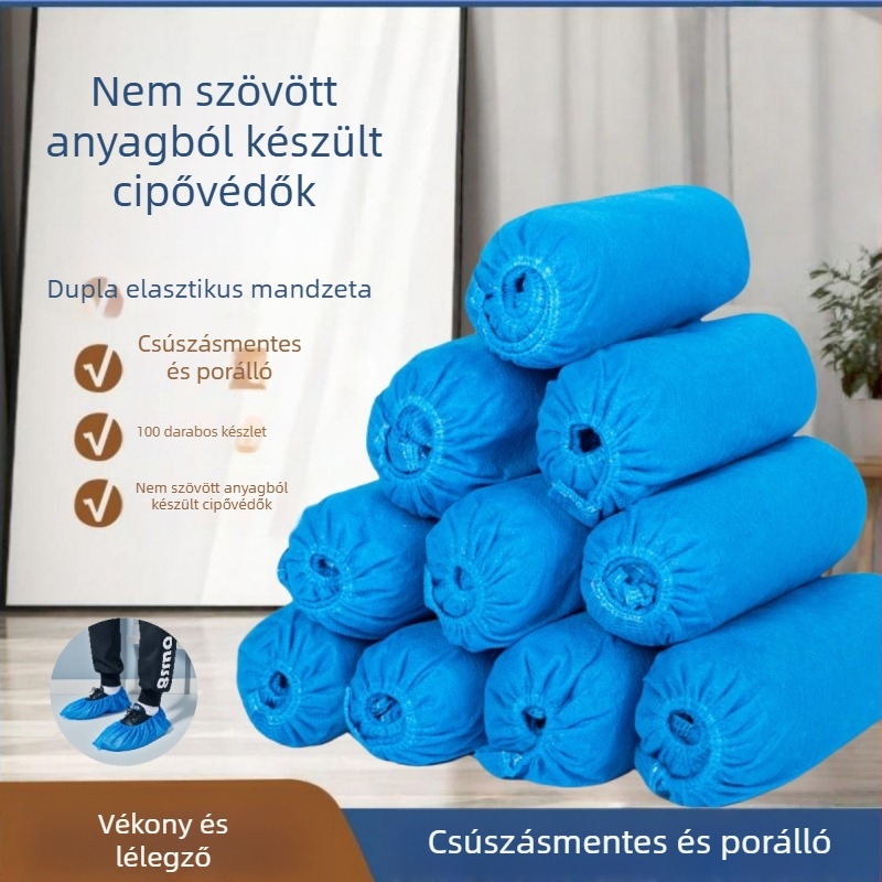 Eldobható nem szövött cipővédők, vastított kivitel, beltéri használatra, csúszásmentes