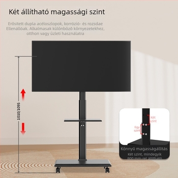TV állvány magasságállító, mechanikus vezérléssel, hidegen hengerelt acélból, modell M55_, 15 kg+ teherbírás