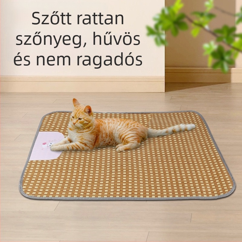 Hűsítő matrac kutyáknak és macskáknak – nyári alvó matrac ratánból