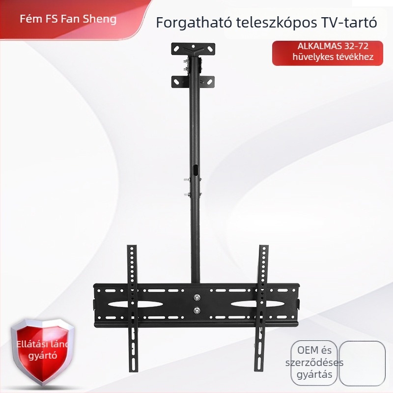 Kettős kijelzős mennyezeti TV-tartó, forgó, teleszkópos, okostévékhez