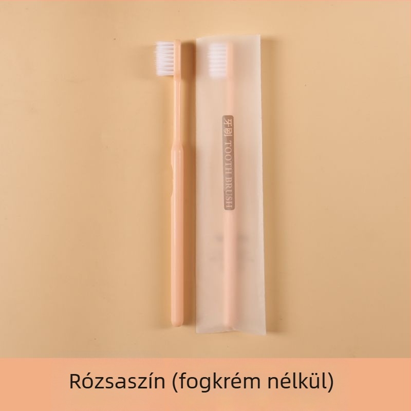 Egyszer használatos hotel/fogkészlet puha sörtéjű, műanyagból készült; nem biológiailag lebomló; 12 hónapos lejárati idővel