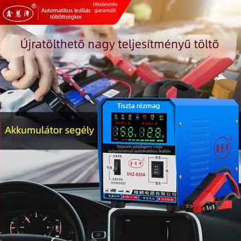 Univerzális autóakkumulátor-töltő 12V/24V, DC kimenet 12V 20A / 24V 10A, bemenet AC180–250V, intelligens töltés akkumulátor-restaurációval, CE tanúsított