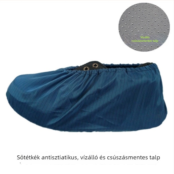 Textil cipővédők logóval hímzéssel, újrahasználhatóak, csúszásmentes, kopásálló és szennyeződés elleni védelem