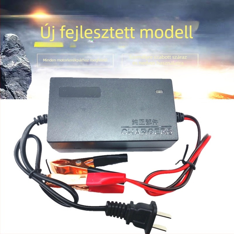 Ruixin Rx-011 motorkerékpár akkumulátor töltő, 12V DC 2A, bemenet 100–240V AC