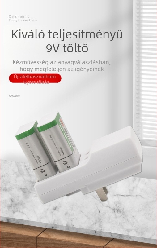 9V Ni-MH akkumulátor töltő, kimenet 9.6V 0.6A, bemenet 220V 50Hz