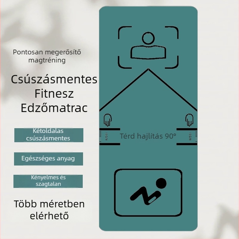 Vastagított és szélesített hasizomtorna matrac, TPE anyagú jóga matrac, 8 mm, 1 kg, csúszásmentes és kopásálló jóga- és edzés céljára