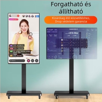 TV padlóállvány forgó tartóval vízszintes és függőleges kijelzőkhöz, levehető kerekes kocsi, bambusz- és rattananyag, márka An shishui