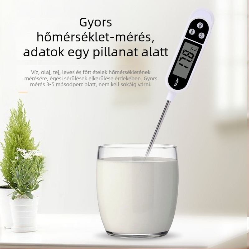 Digitális hőmérő konyhai és babafürdőhöz — folyadékok: víz, tej, tea, étel