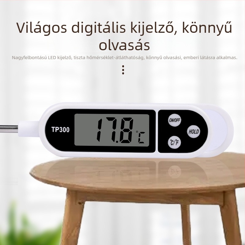 Digitális hőmérő konyhai és babafürdőhöz — folyadékok: víz, tej, tea, étel