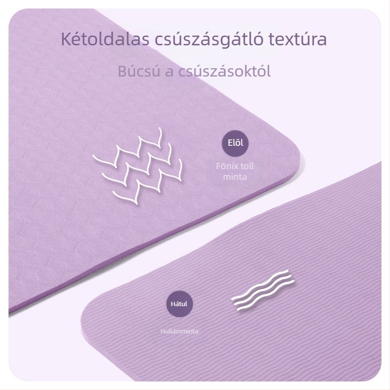 TPE családi dupla jóga matrac, széles és vast, otthoni edzéshez; ütéscsillapító és hangszigetelő, 10 mm, méretek: 200×140/200×120/200×100