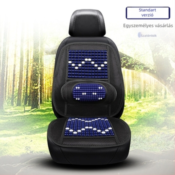 Duoduo autóülés párna fa gyöngyökkel és integrált deréktámasz-sal, egyrészes kialakítás, univerzális illeszkedés.