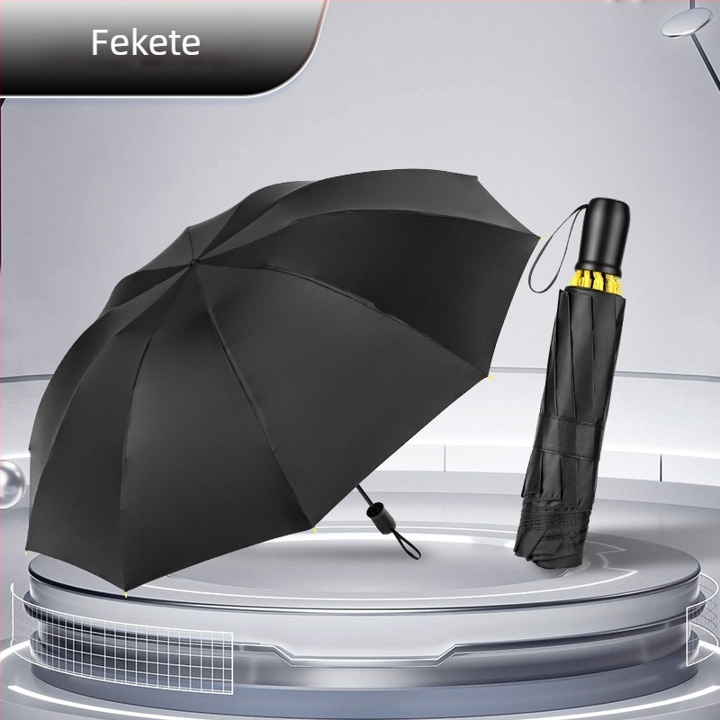 Visszafelé hajtogatott ernyő napvédelemre és esőre, üzleti reklám ernyő logónyomtatási lehetőséggel, 10 vas borda, kézi nyitás-zárás, UPF 40+