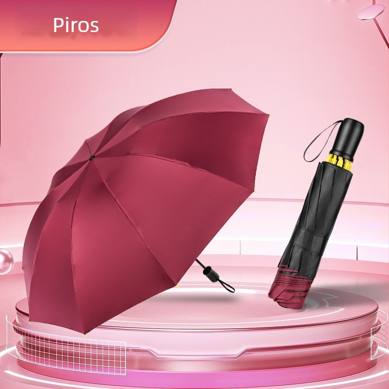 Visszafelé hajtogatott ernyő napvédelemre és esőre, üzleti reklám ernyő logónyomtatási lehetőséggel, 10 vas borda, kézi nyitás-zárás, UPF 40+