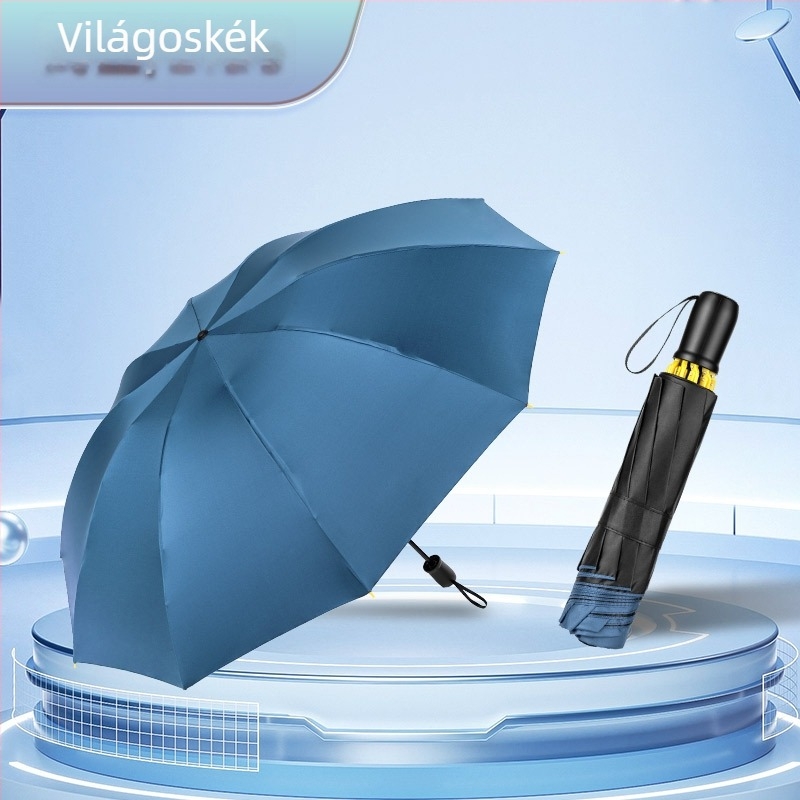 Visszafelé hajtogatott ernyő napvédelemre és esőre, üzleti reklám ernyő logónyomtatási lehetőséggel, 10 vas borda, kézi nyitás-zárás, UPF 40+