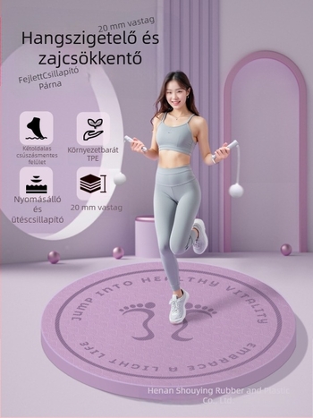 Vezeték nélküli ugráló matrac – ütéscsillapító, vastagított, hangtompító, csúszásmentes, kerek otthoni fitnesz matrac (TPE, 1000 g, vastagság 6/8/10/12/15/20 mm, csíkos minta)