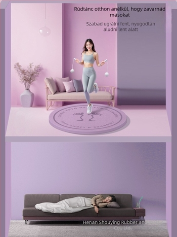 Vezeték nélküli ugráló matrac – ütéscsillapító, vastagított, hangtompító, csúszásmentes, kerek otthoni fitnesz matrac (TPE, 1000 g, vastagság 6/8/10/12/15/20 mm, csíkos minta)