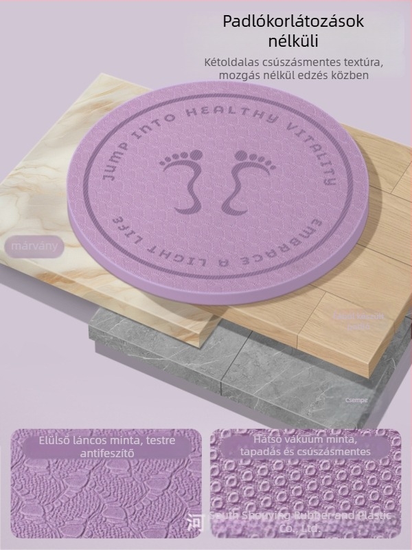 Vezeték nélküli ugráló matrac – ütéscsillapító, vastagított, hangtompító, csúszásmentes, kerek otthoni fitnesz matrac (TPE, 1000 g, vastagság 6/8/10/12/15/20 mm, csíkos minta)