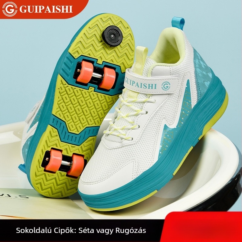 Guipishi Gyerekeknek Szánt Futócipő Dupla Sor PU Kerekekkel — Uniszex