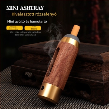 Autós hamutartó - rózsafából, újrahasználható, tároló funkcióval, Kaiqiu