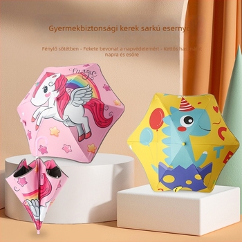Gyerekeknek szóló esernyő dinoszaurusz Pegazusz dizájnnal, 6 bordás váz, 190T anyag, PA+++ UV védelem, fényvisszaverő csík.