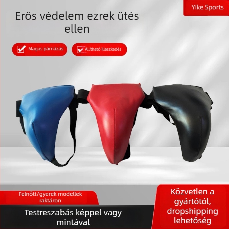 Harcművészeti edzéshez ágyékvédő – PU anyag, függőleges stílus, 0,15 kg, modell crotch protector, felnőtteknek