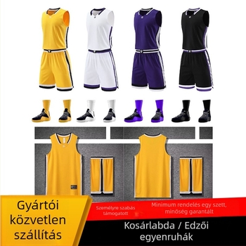 Kosárlabda mez személyre szabott logóval, gyorsan száradó, ujj nélküli, kerek nyakú, laza szabás, 100% poliészter