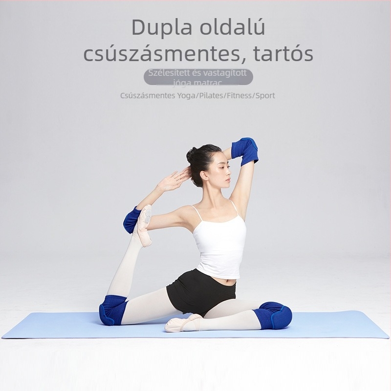 TPE jóga matrac, 8 mm vastagság, csúszásmentes, ütéscsillapító, egyszínű mintázat, otthoni edzéshez