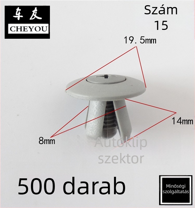 Autóipari trim klipek készlet, 201-es rozsdamentes acél, modell 1465, eredeti gyári támogatás